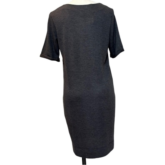 NWT BAR by Melis Kozan Raw Hem Tunic Grey Short Sleeve Dress, size S - Picture 2 of 9